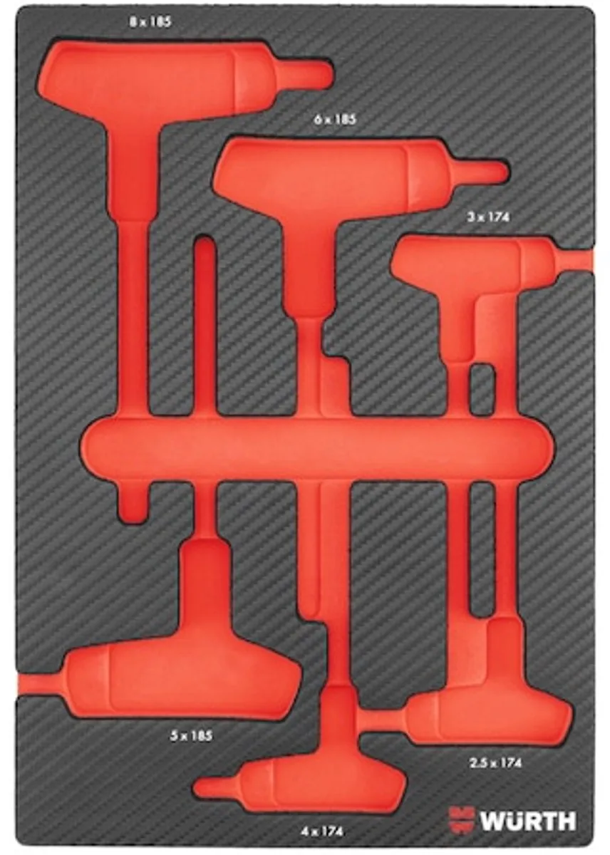 Würth Systeeminzet 4.4.1 Schroevendraaierset T-greep - Rood/Zwart