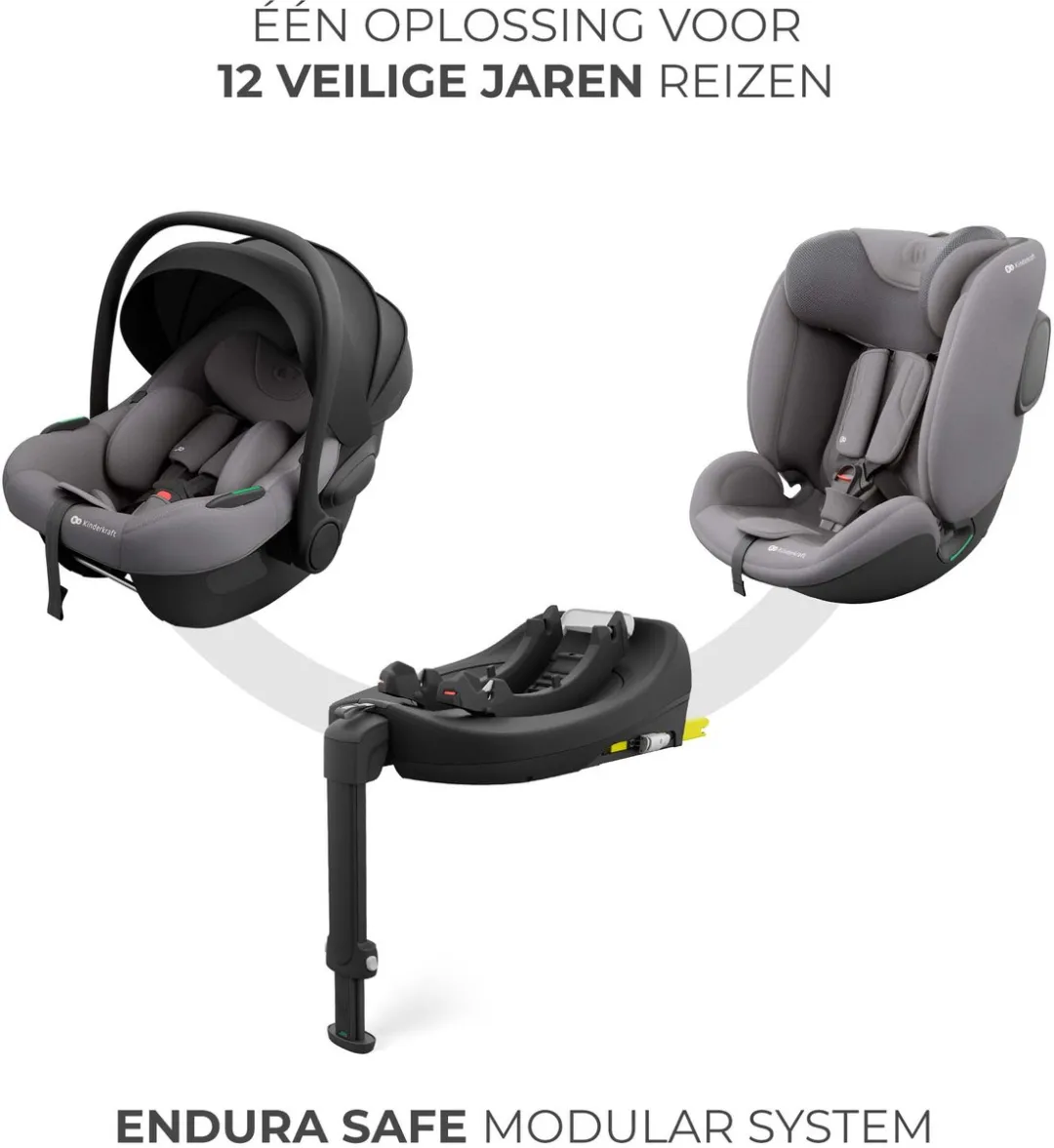 KinderKraft ENDURA SAFE Autostoel 40–150cm - Groep 0+/1/2/3 - Beige
