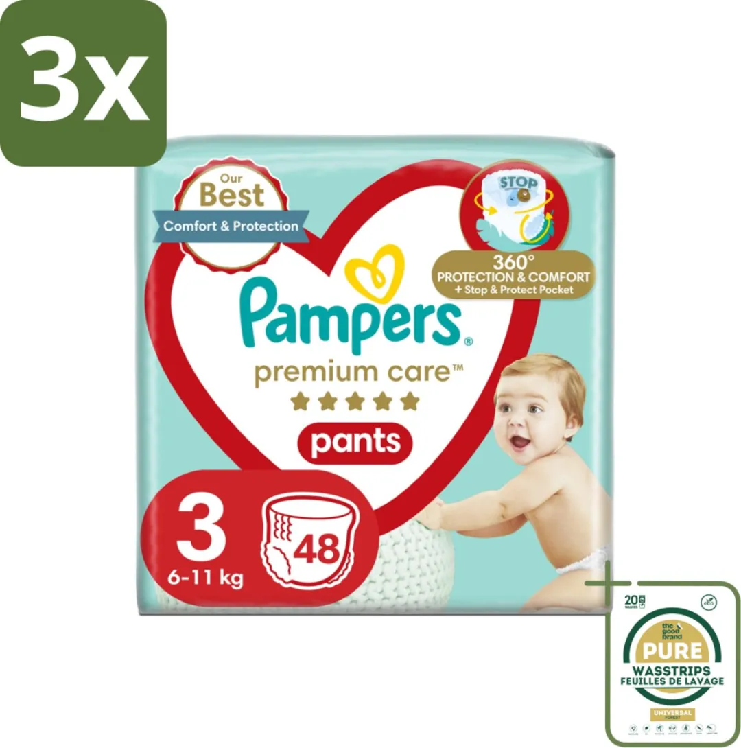 Pampers Premium Care Pants Maat 3 - 144 Stuks (3x48)