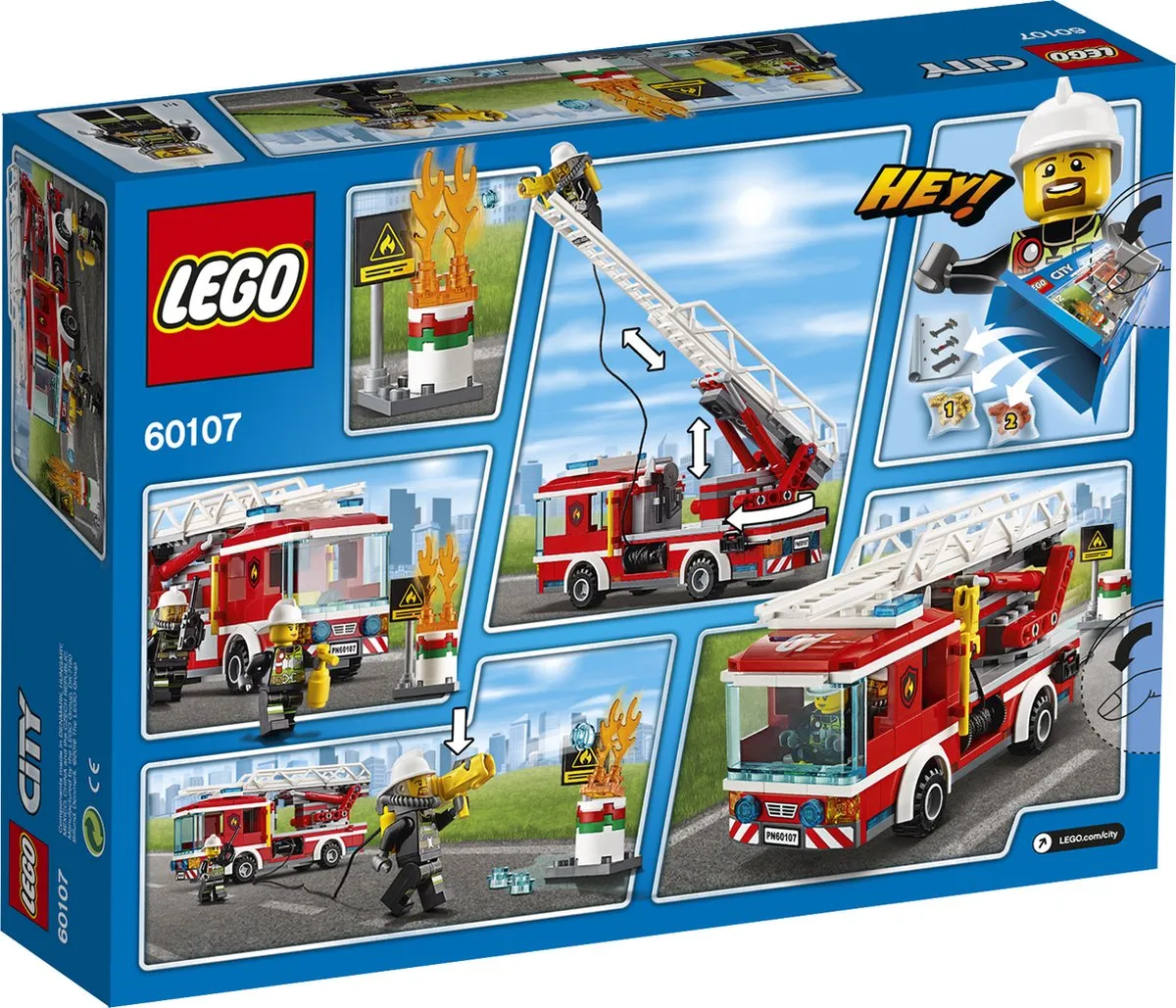 LEGO City Brandweer Ladderwagen 60107 - 214 Stukken
