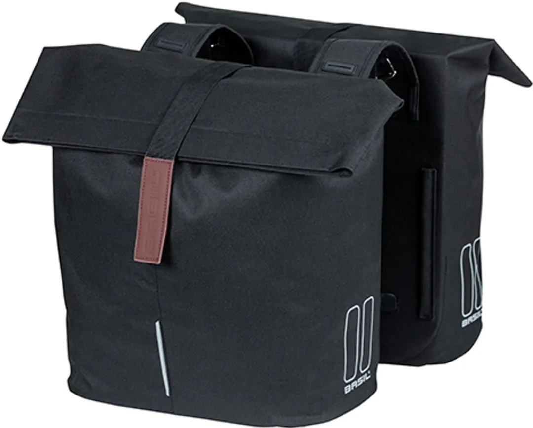 Basil City Dubbele Fietstas 32L - Zwart