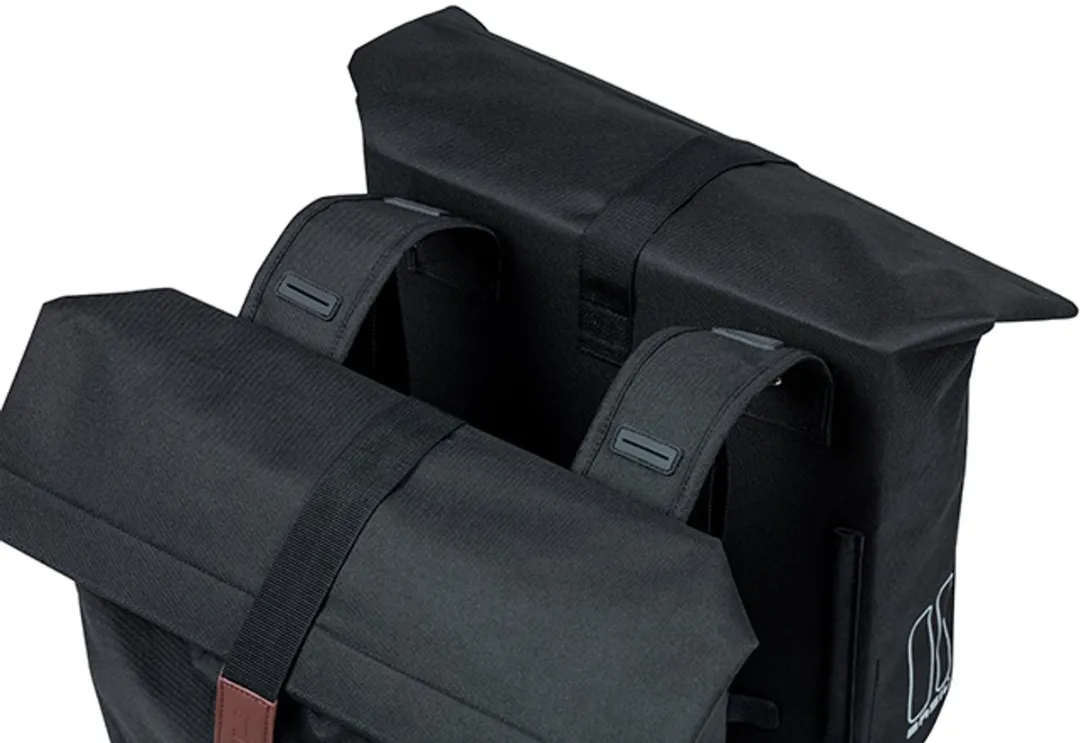 Basil City Dubbele Fietstas 32L - Zwart
