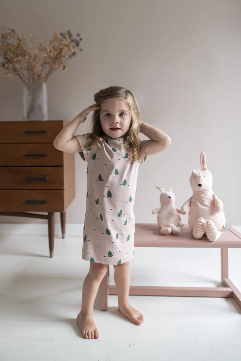 Trixie Slaapkleed Katoen Cuddly Cat Print - 92x2 Jaar - Roze