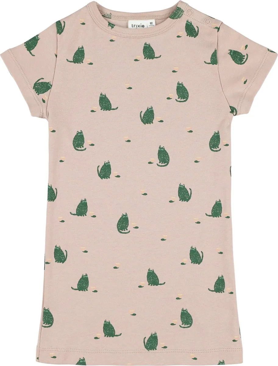Trixie Slaapkleed Katoen Cuddly Cat Print - 92x2 Jaar - Roze