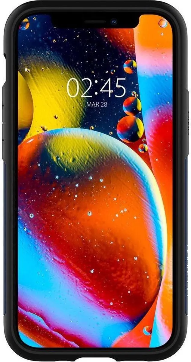 Spigen Slim Armor ACS01547 iPhone 12 Mini Hoesje - Blauw - afbeelding 6 van 6