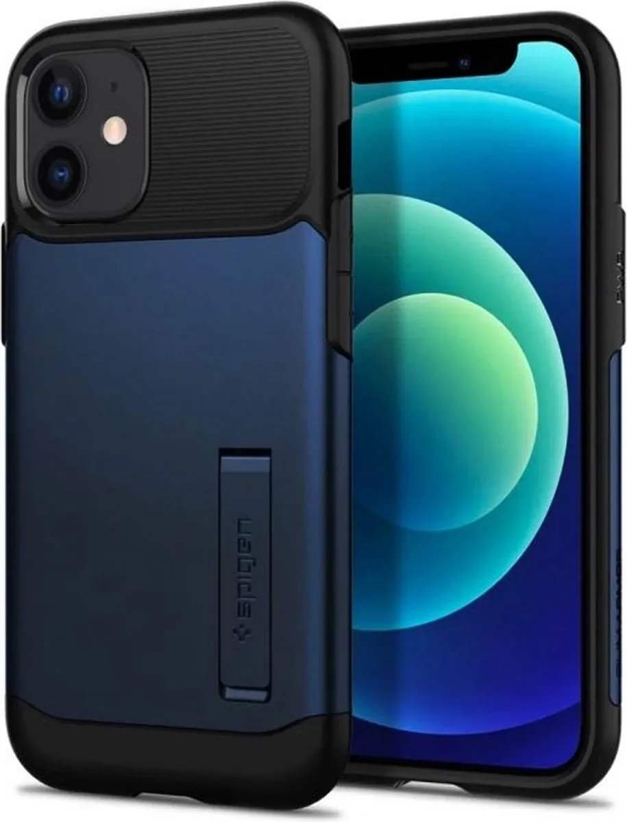 Spigen Slim Armor ACS01547 iPhone 12 Mini Hoesje - Blauw