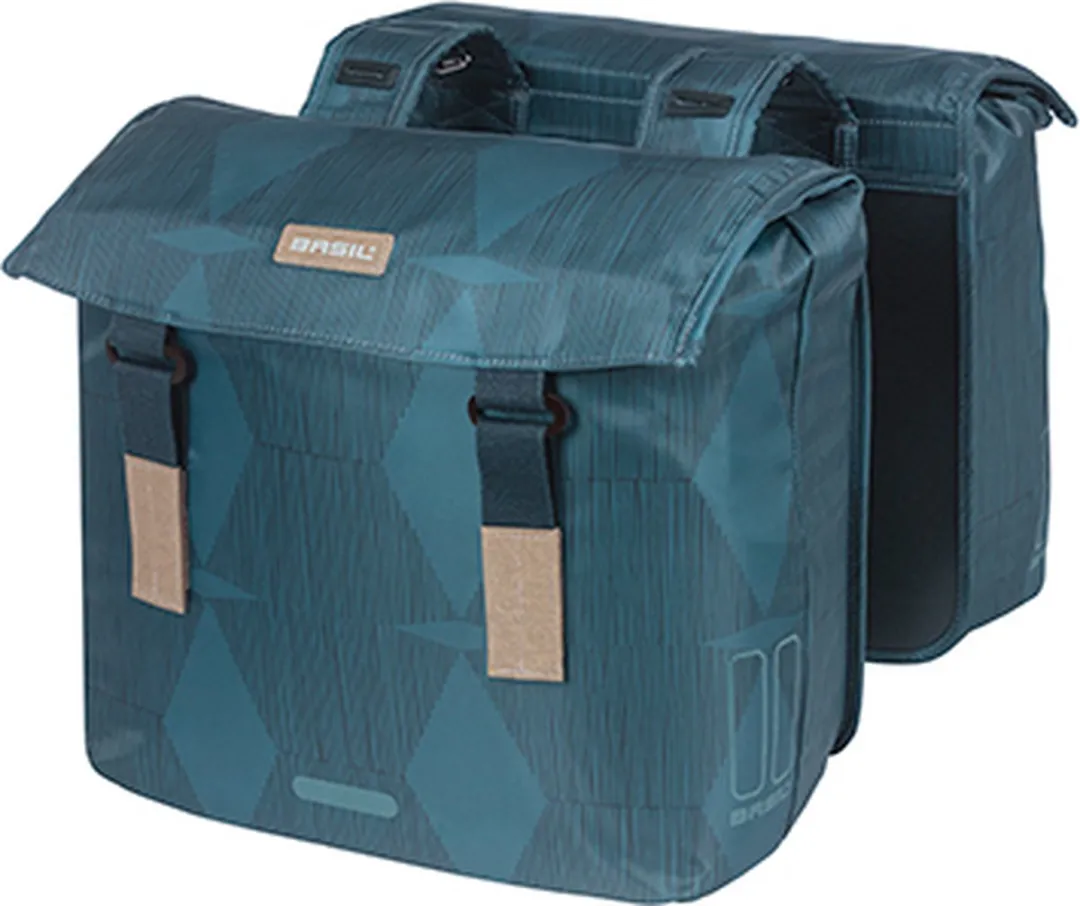 Basil Elegance Dubbele Fietstas 40L - Estate Blauw