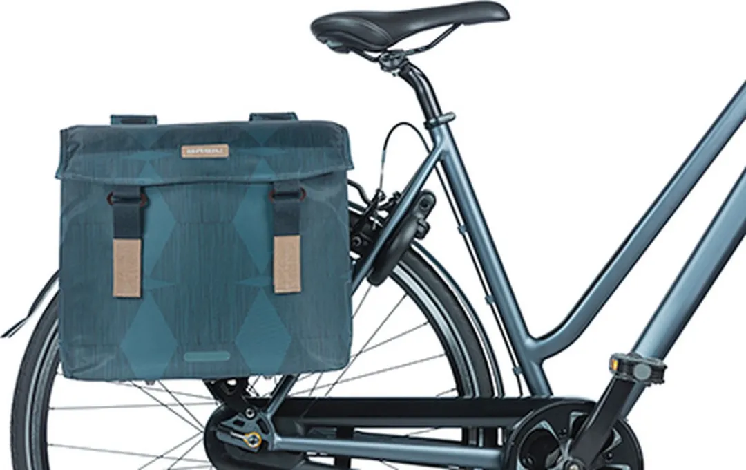 Basil Elegance Dubbele Fietstas 40L - Estate Blauw