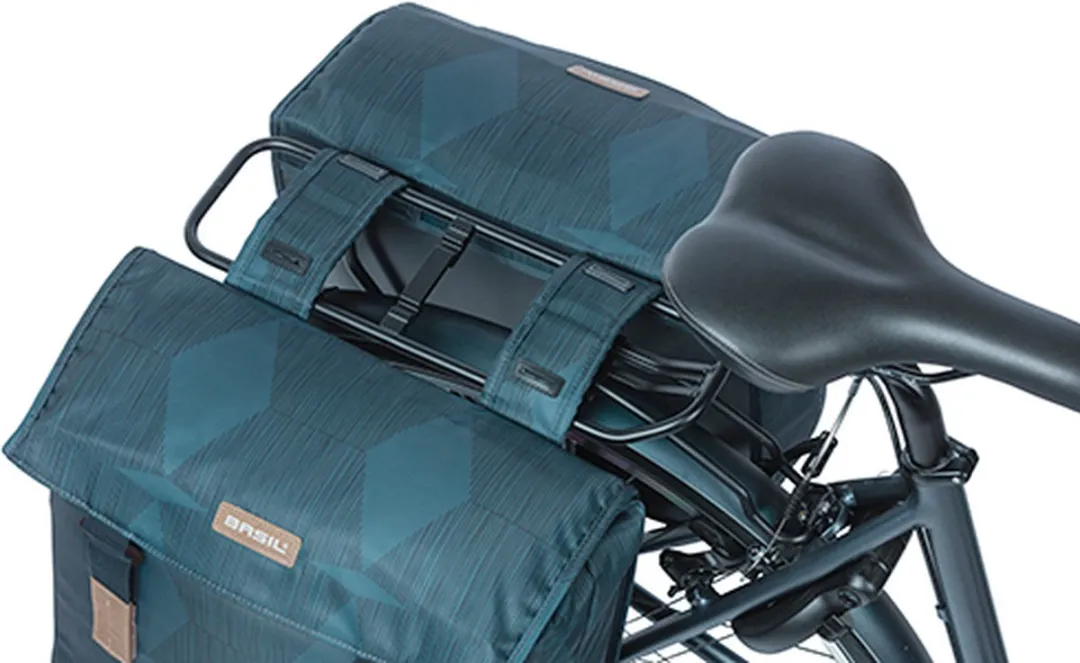 Basil Elegance Dubbele Fietstas 40L - Estate Blauw