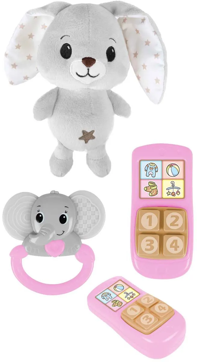 Toi-Toys Little Stars Konijn Pluche - Ramelaar & Telefoon - 3-delig
