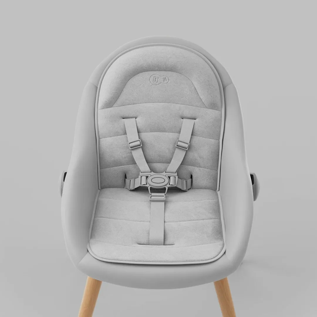 Kinderkraft FINI UP Kinderstoel 3‑in‑1 – Kunstlederen Bekleding – Verstelbare Tray – Ligstoeltje - Omzetbaar naar Speelfauteuil – Vvan de geboorte tot 20 kg – Grijs