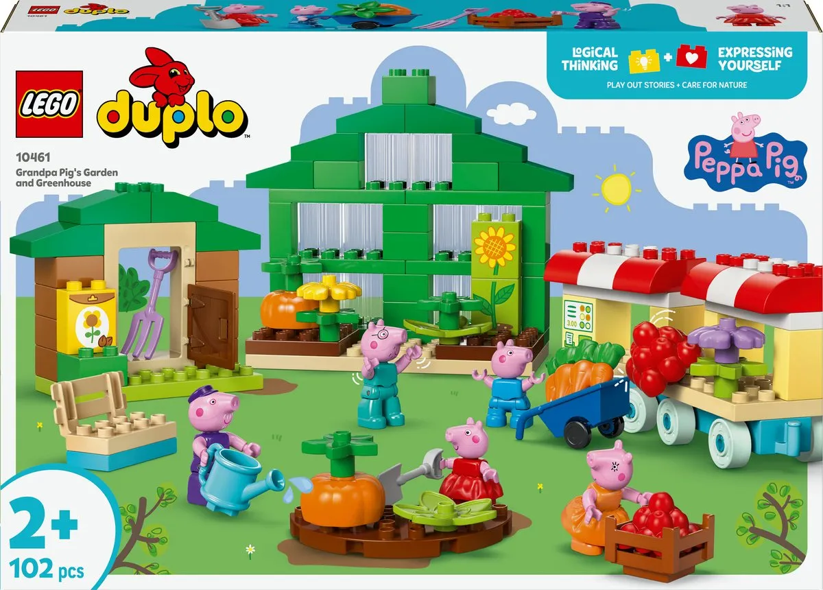 LEGO DUPLO Peppa Big Tuin en Kas van Opa Big Set 10461 - 102 Stukken