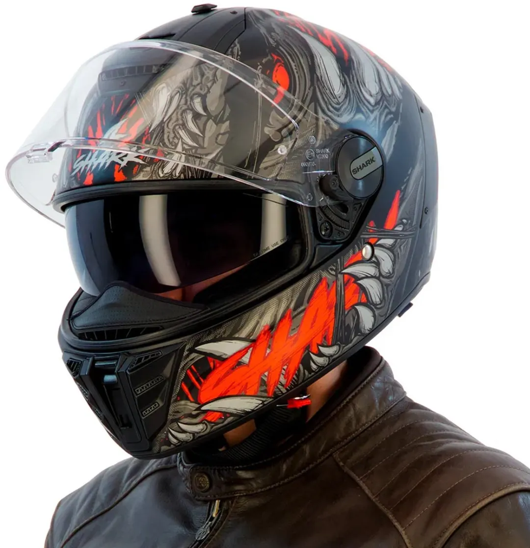 Shark Spartan RS Shaytan Integraalhelm - Maat L - Mat Zwart/Rood - afbeelding 6 van 6