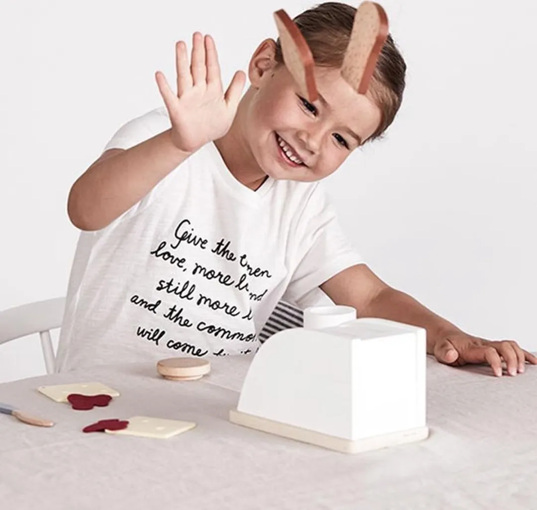 Kid's Concept Houten Broodrooster 18,5 Cm 9-delig Wit