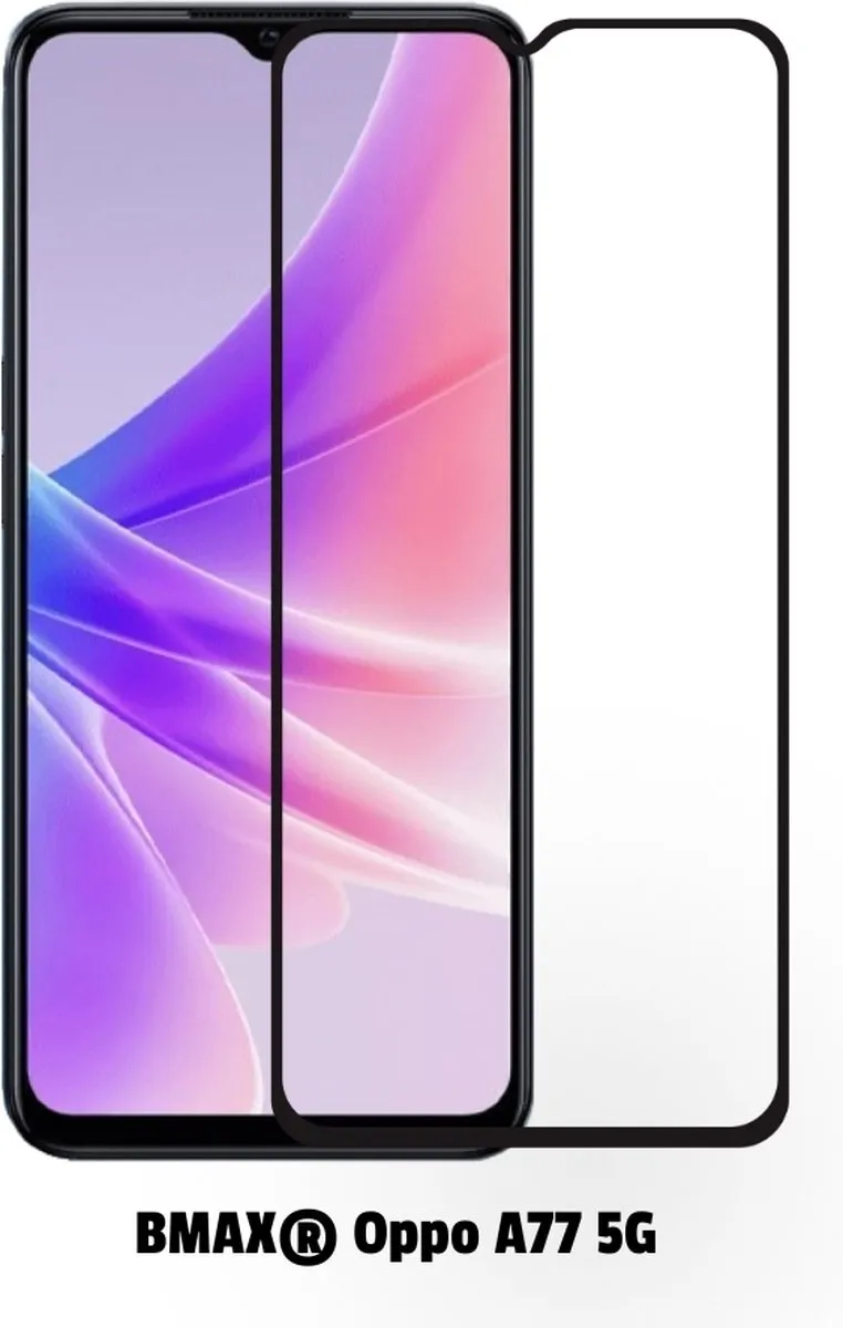 BMAX Oppo A77 5G Full Cover Schermbeschermer - 2 Stuks - Zwart