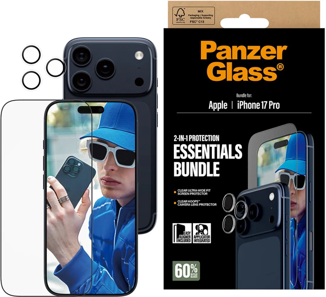 PanzerGlass iPhone 17 Pro 2-in-1 Essentials Bundle - Scherm- en cameralensbeschermer