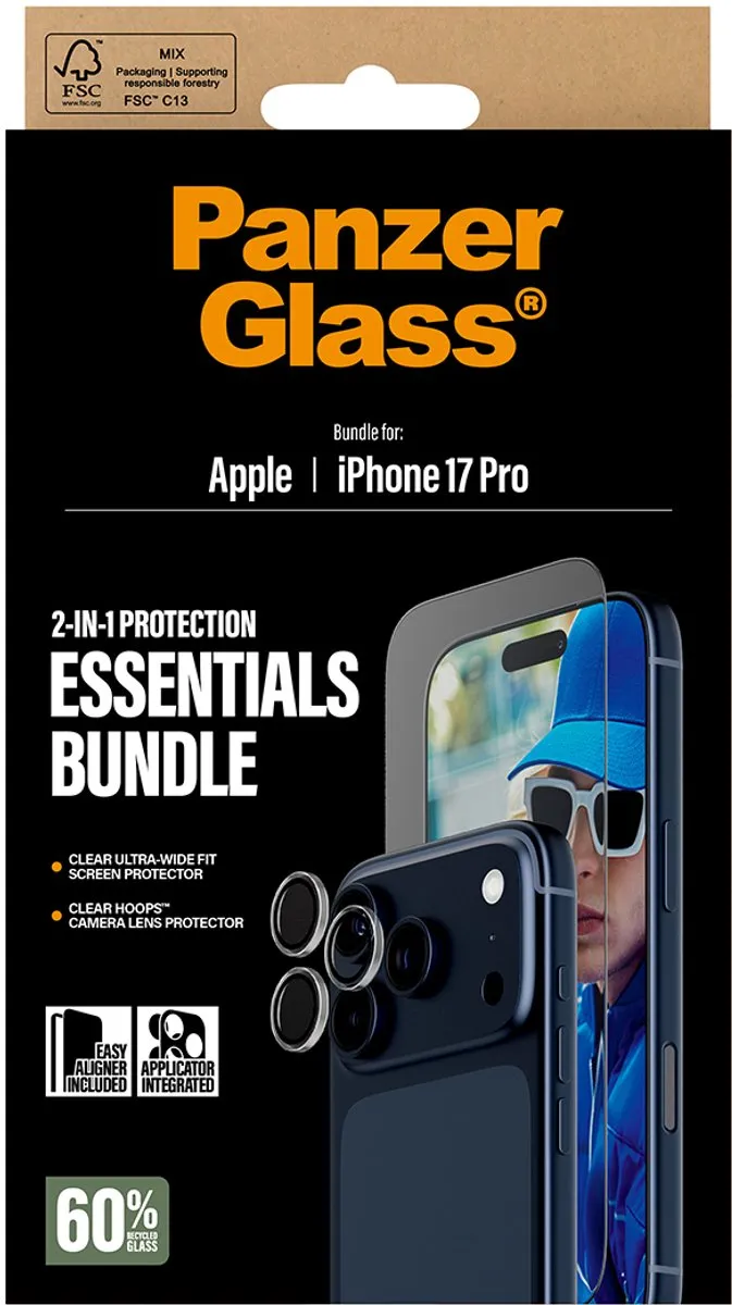 PanzerGlass iPhone 17 Pro 2-in-1 Essentials Bundle - Scherm- en cameralensbeschermer