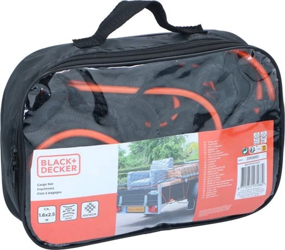 BLACK+DECKER Aanhangwagennet 2x3m - Zwart