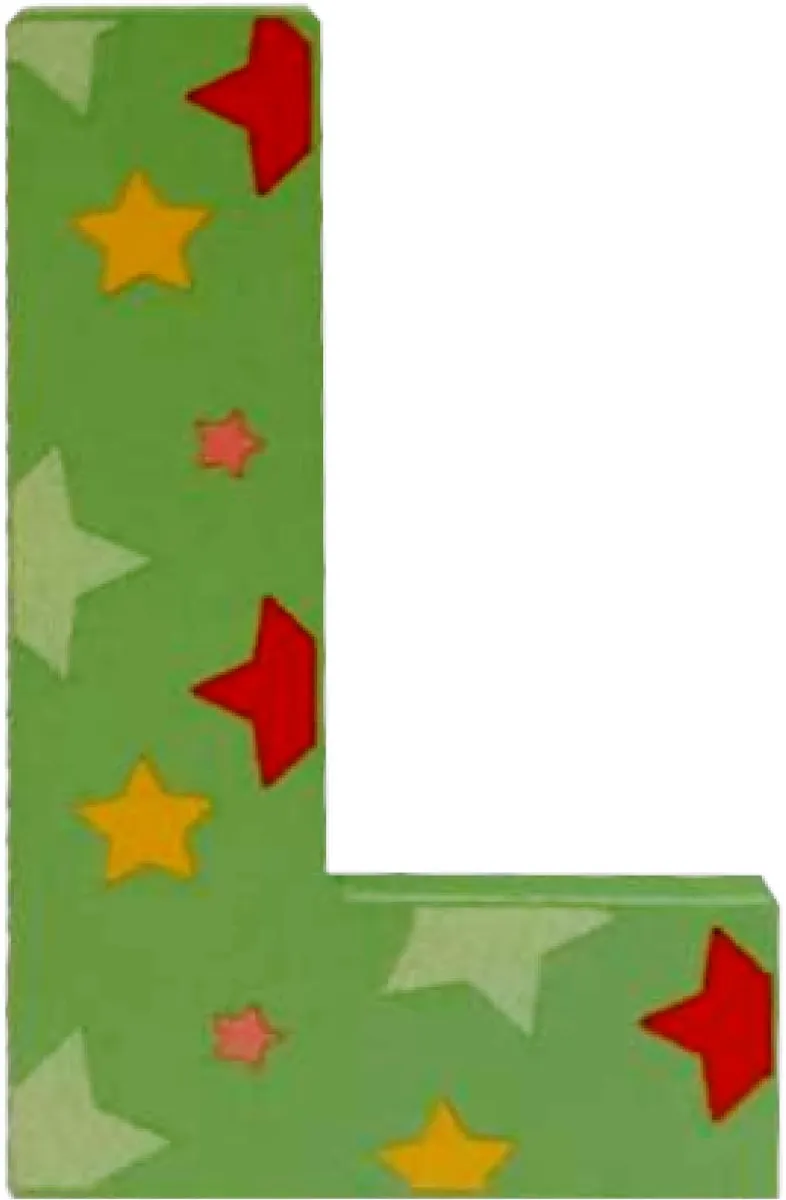 BIGJIGS Decoratieletter L - Hout 7cm - Groen