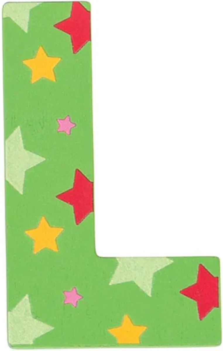 BIGJIGS Decoratieletter L - Hout 7cm - Groen