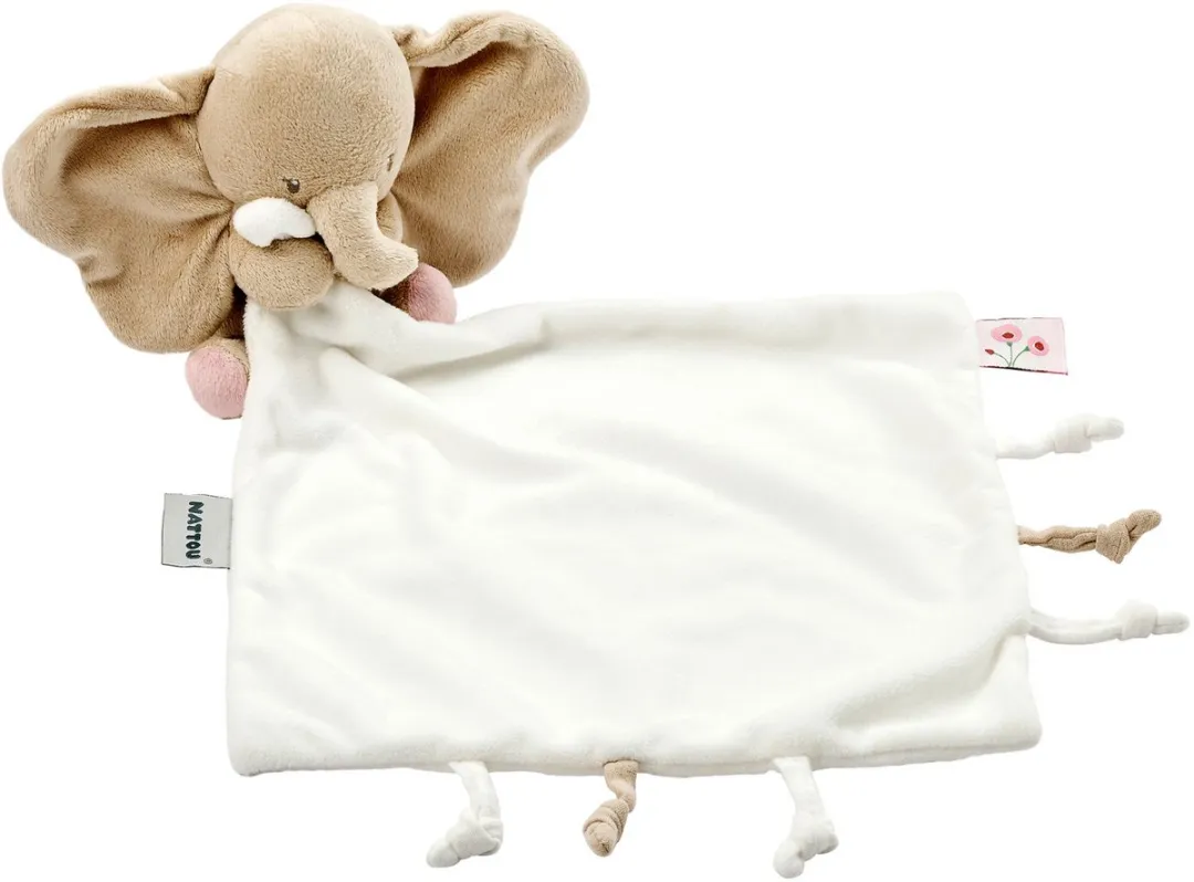 Nattou FanFan Baby Knuffeldoekje Olifant 27x27cm