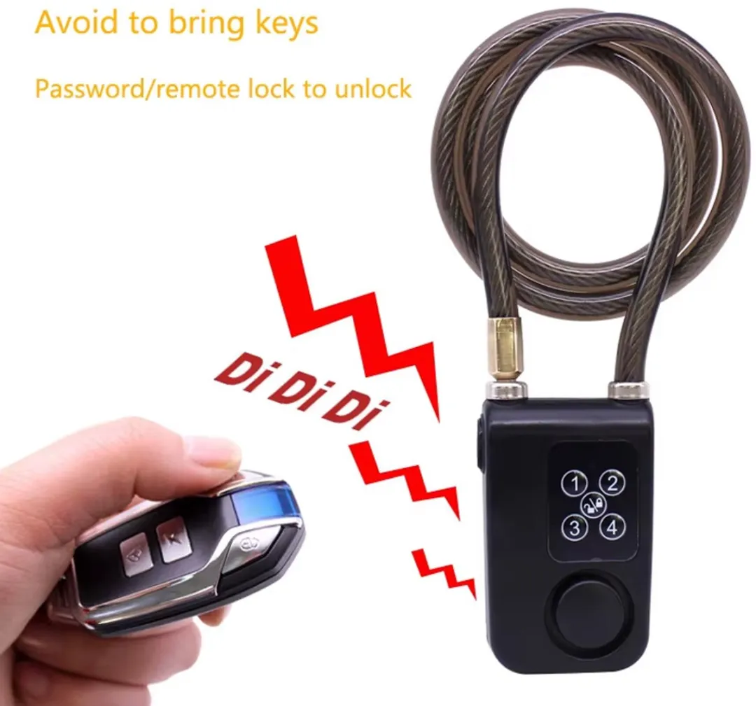RedParrot Slim Fietsslot Alarm - Zwart
