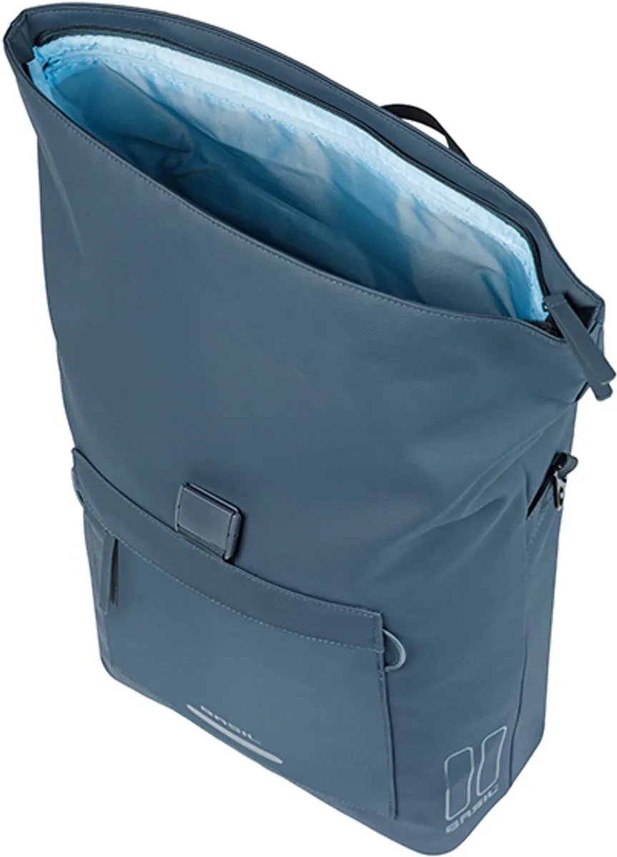 Basil Brooklyn Enkele Fietstas 17L - Laptopvak - Blauw