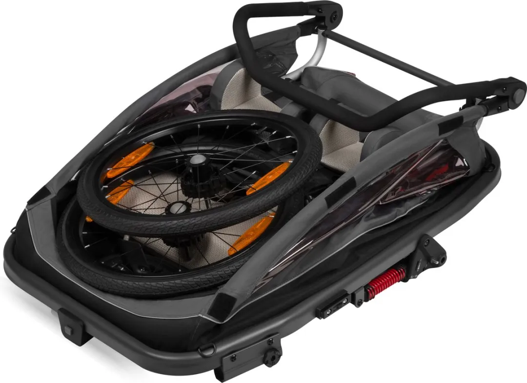 Lionelo Cama 2in1 Fietsaanhanger & Wandelwagen - Zwart - 2x22kg