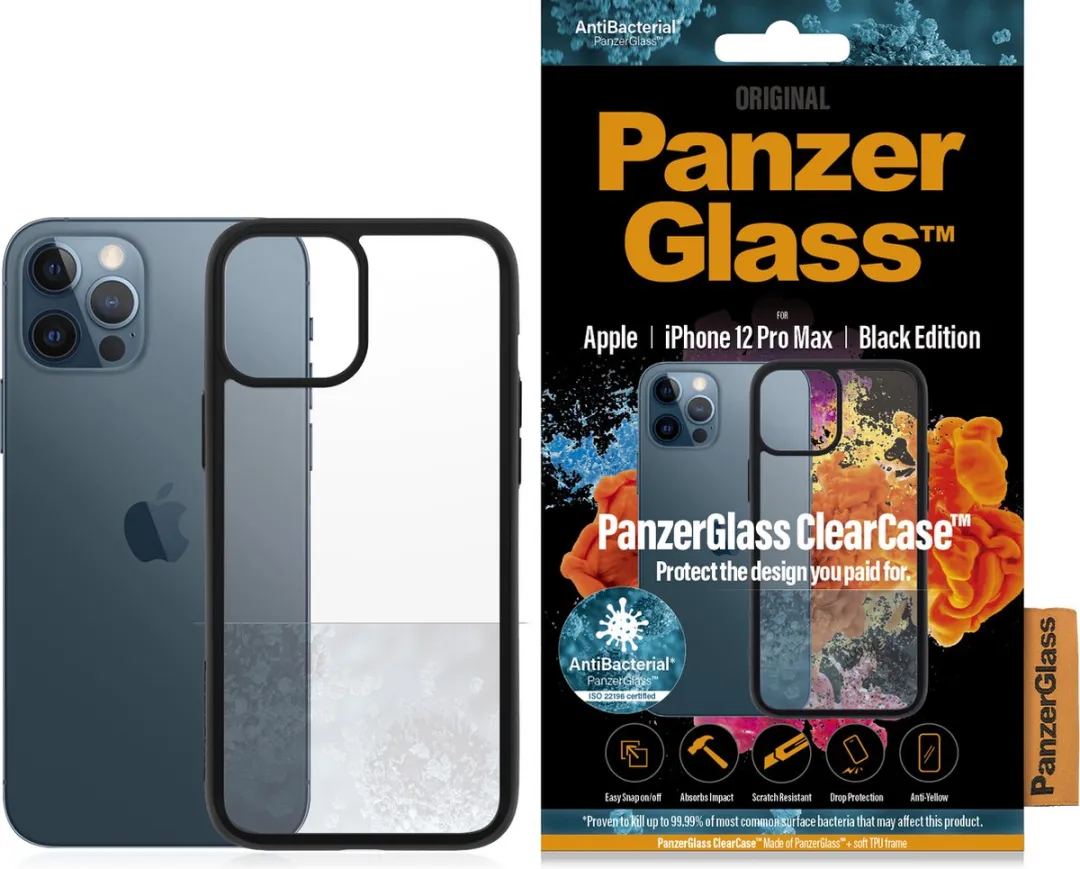 PanzerGlass PZ-0253 Hardcase iPhone 12 Pro Max - Antibacterieel - Zwart