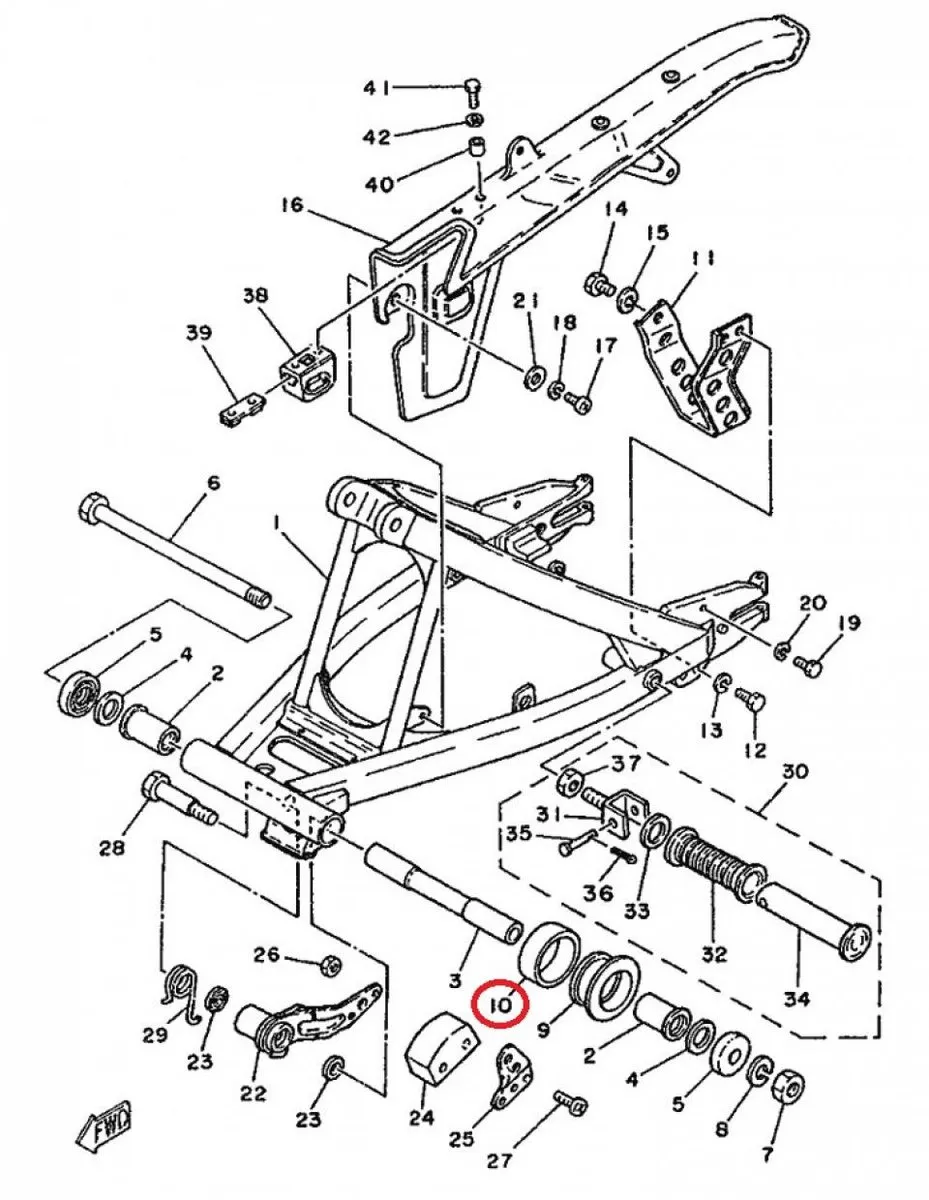 Yamaha 125 DTMX Patin Joint Protecteur Arm