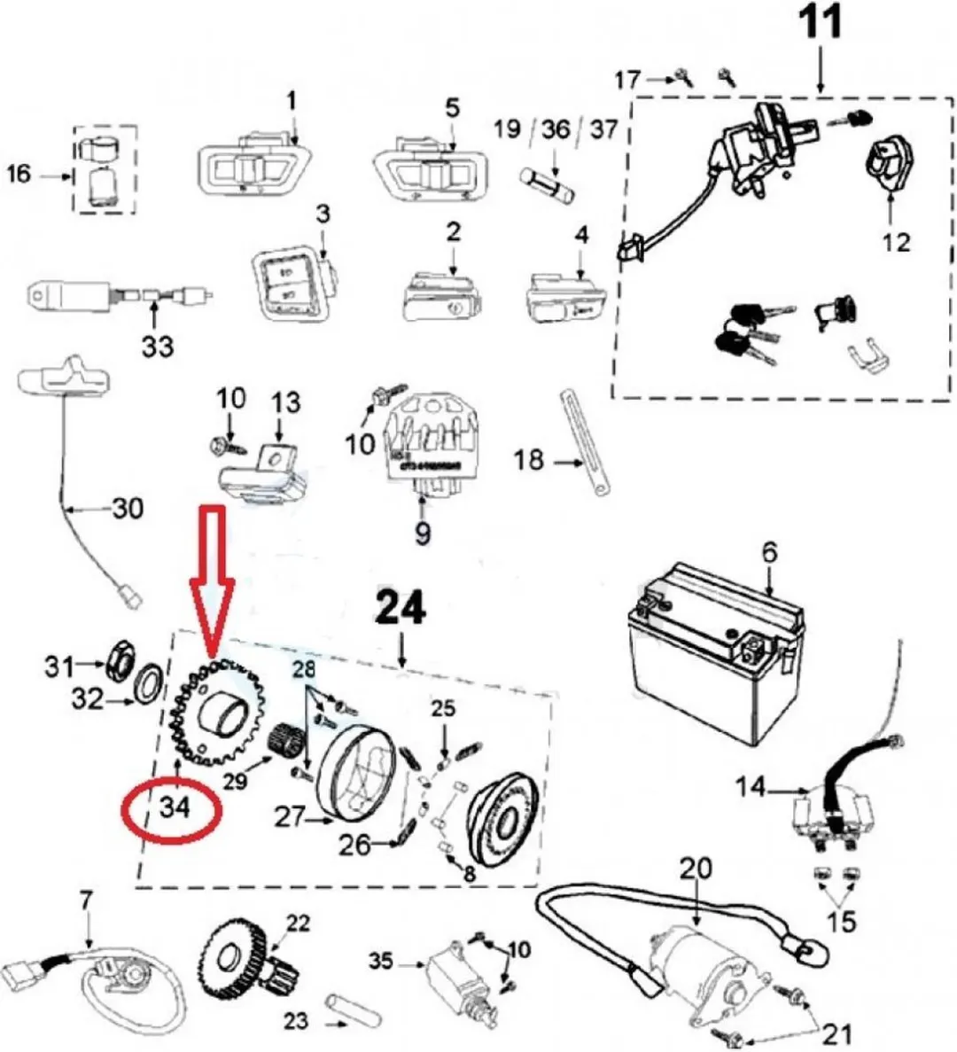 Peugeot 125 Django Startpignon