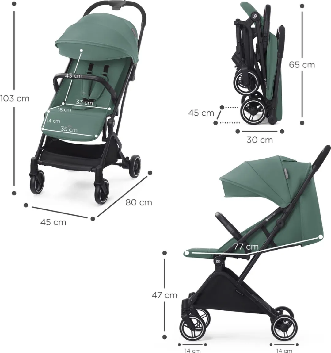 KinderKraft INDY2 Wandelwagen - 6.4 kg Groen/Zwart