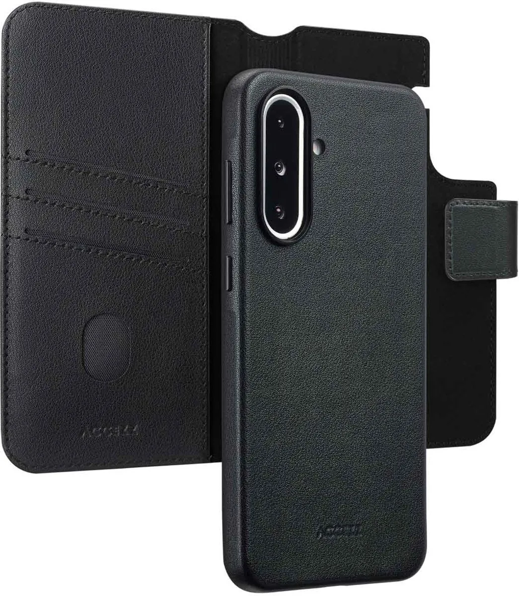 Accezz Hoesje Samsung Galaxy A36/A56 2-in-1 Leather Bookcase - 3 Pasjes - Zwart
