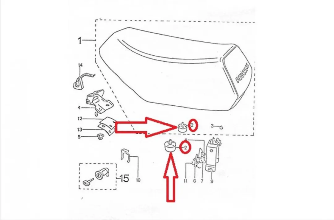 Peugeot 50 Rapido Tampon de Selle Rubberen - 705041