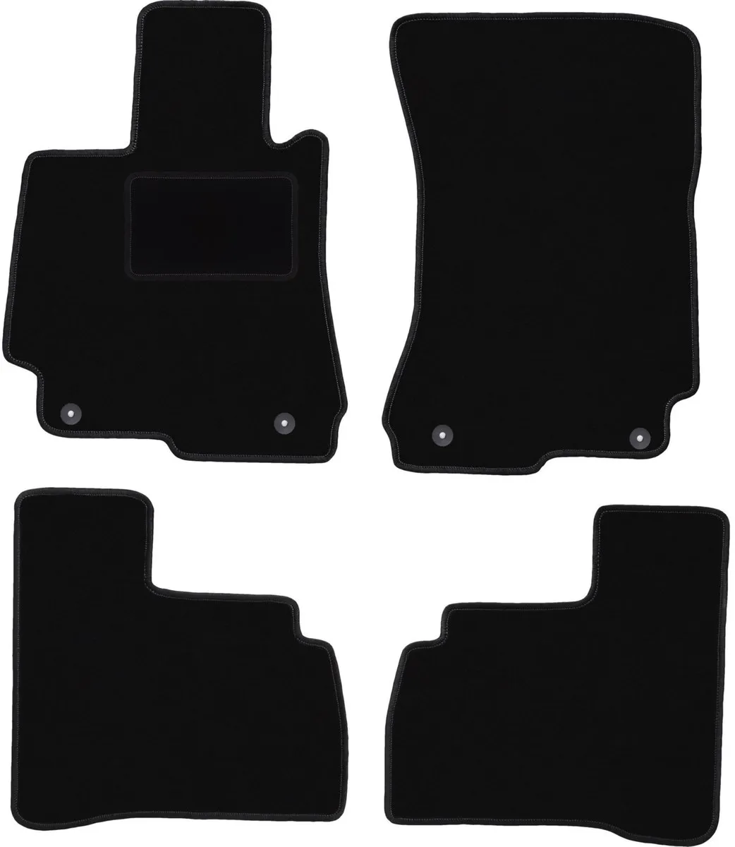 Mercedes W221 S-Klasse Veloursmatten - Zwart - 4 Stuks