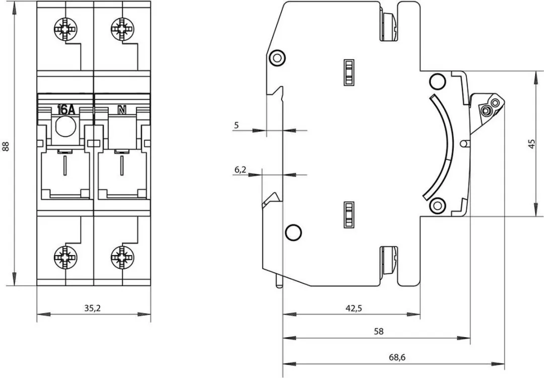 Siemens 5SG76210KK16 Zekeringlastscheider D01 16A 400V