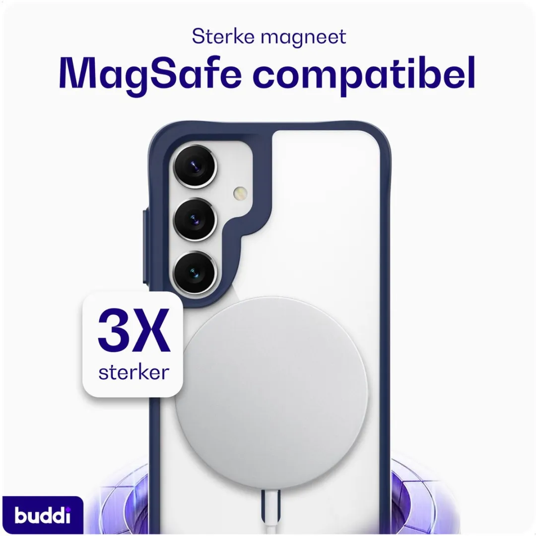 Buddi Hybrid Hoesje Samsung Galaxy S25/S24 - MagSafe - Transparant Blauw