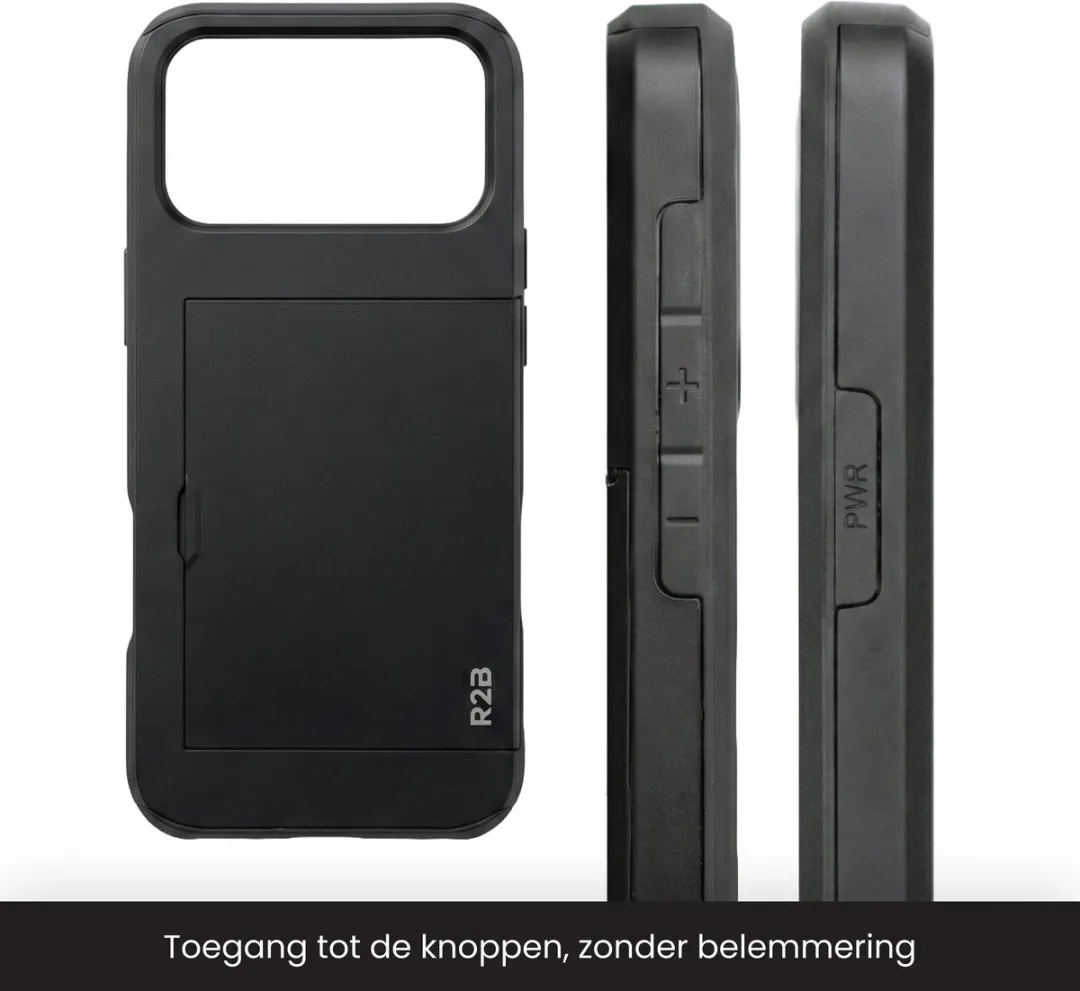R2B iPhone 17 Pro Hoesje Utrecht - 3 Pasjes - Zwart