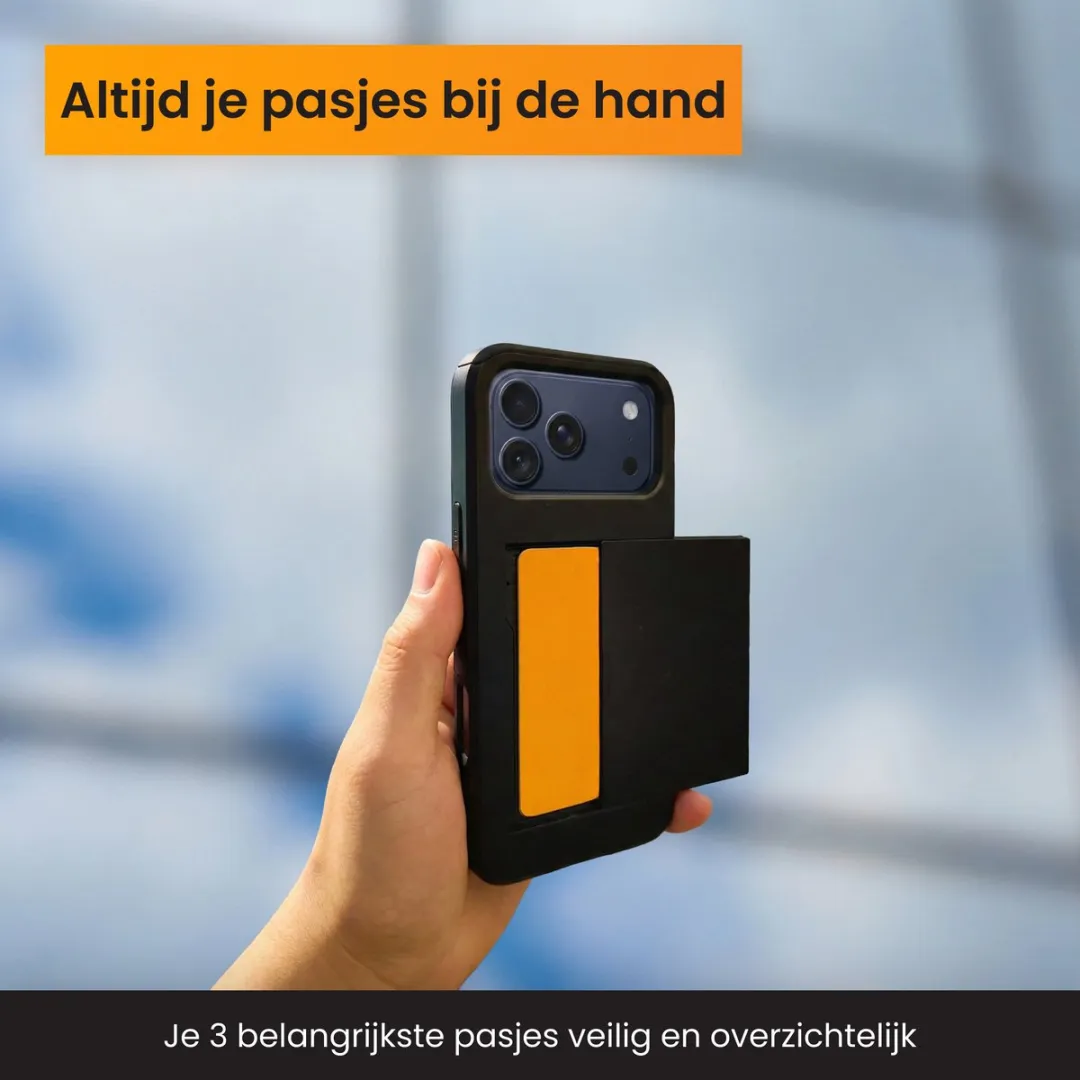 R2B iPhone 17 Pro Hoesje Utrecht - 3 Pasjes - Zwart