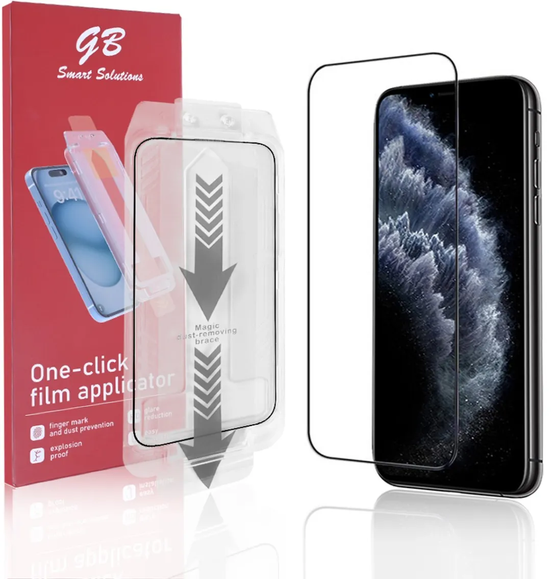 GB ProGuard Elite Screenprotector voor iPhone XR - 11 - Applicator Film – Gehard Glas – Volledige Dekking – Krasbestendig & Schokabsorberend