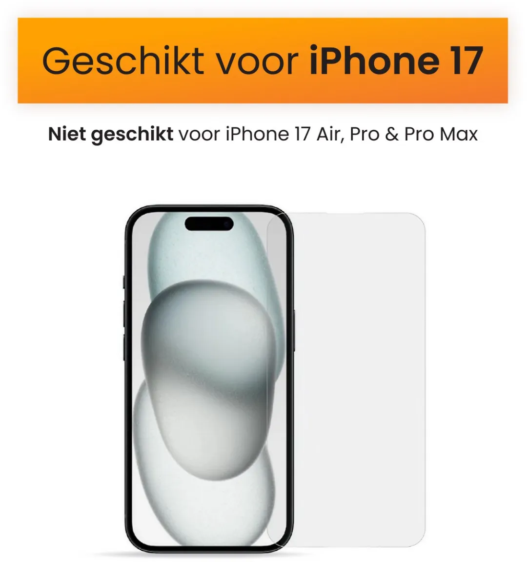 R2B Screenprotector iPhone 17 - 2 Stuks - Tempered Glass
