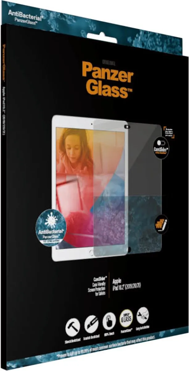 PanzerGlass Camslider Antibacterieel Screen Protector iPad 10.2