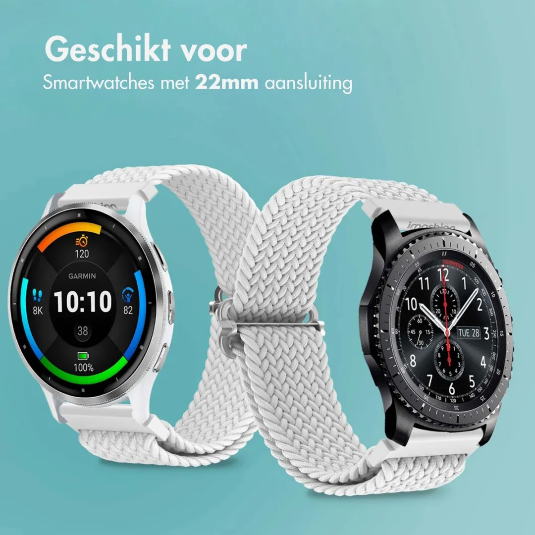 Imoshion Nylon Geweven Smartwatchband 22mm - Wit