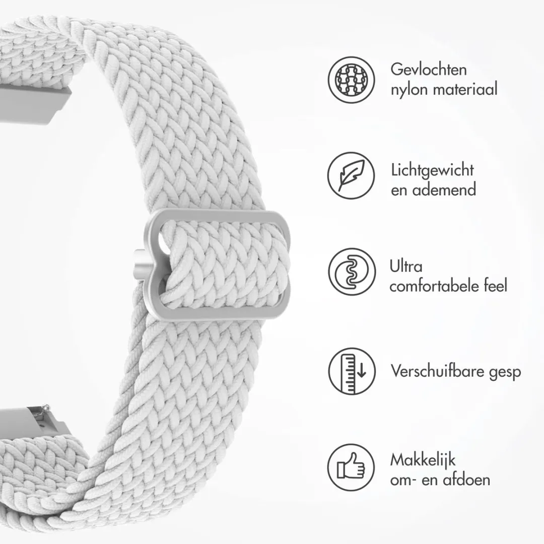 Imoshion Nylon Geweven Smartwatchband 22mm - Wit