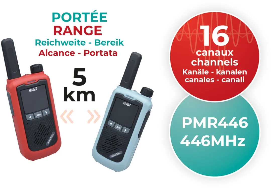 Buki WalkieTalkie TW05 - 2 Stuks - Blauw/Rood