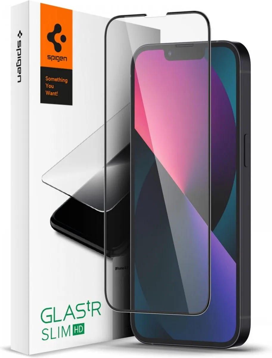 Spigen AGL03404 iPhone 13 Mini Full Cover Glas - Zwart - afbeelding 2 van 6