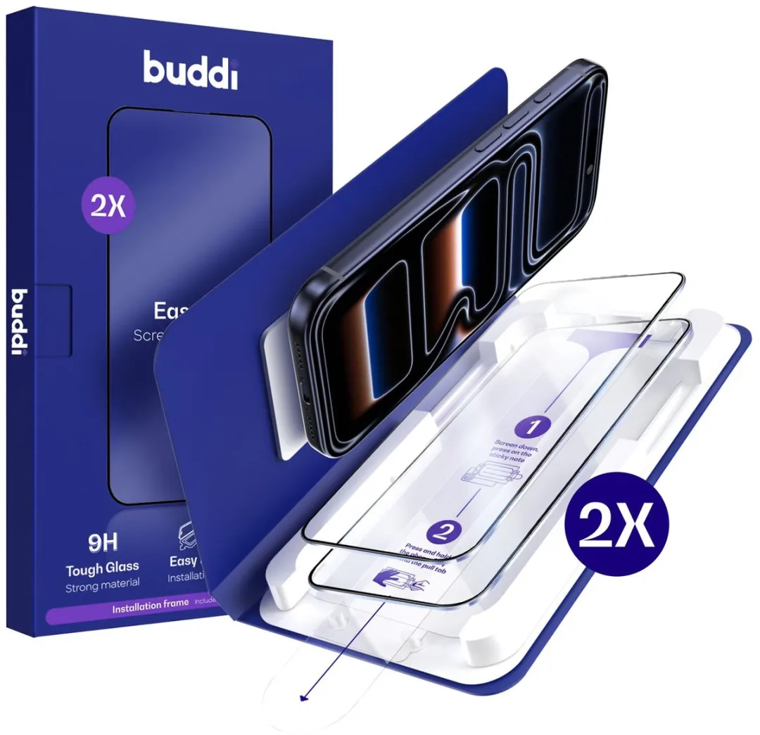 Buddi Screenprotector iPhone 17 Pro Max 2 Stuks