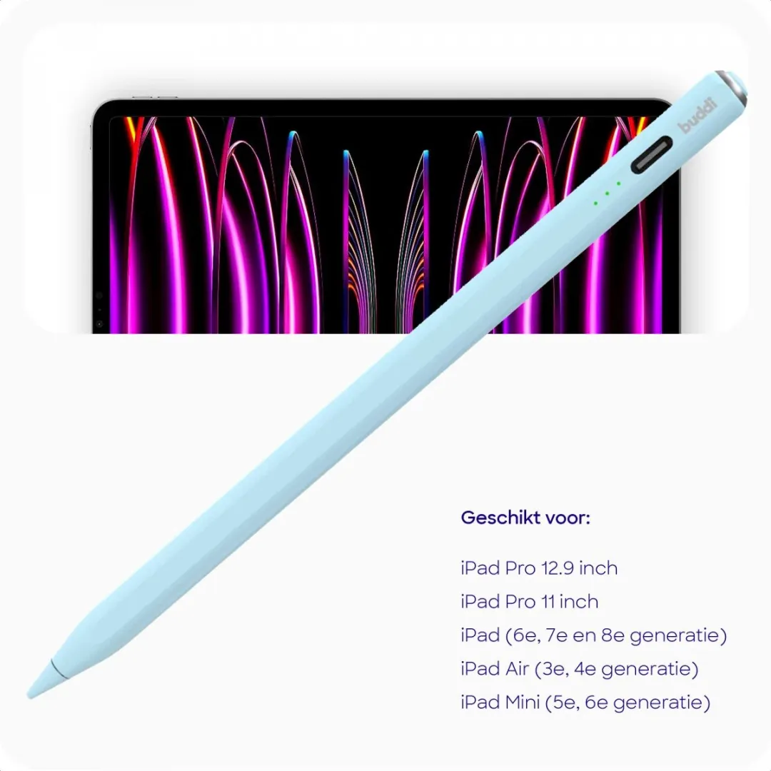 Buddi Wave Actieve Stylus Pen - Blauw - USB-C