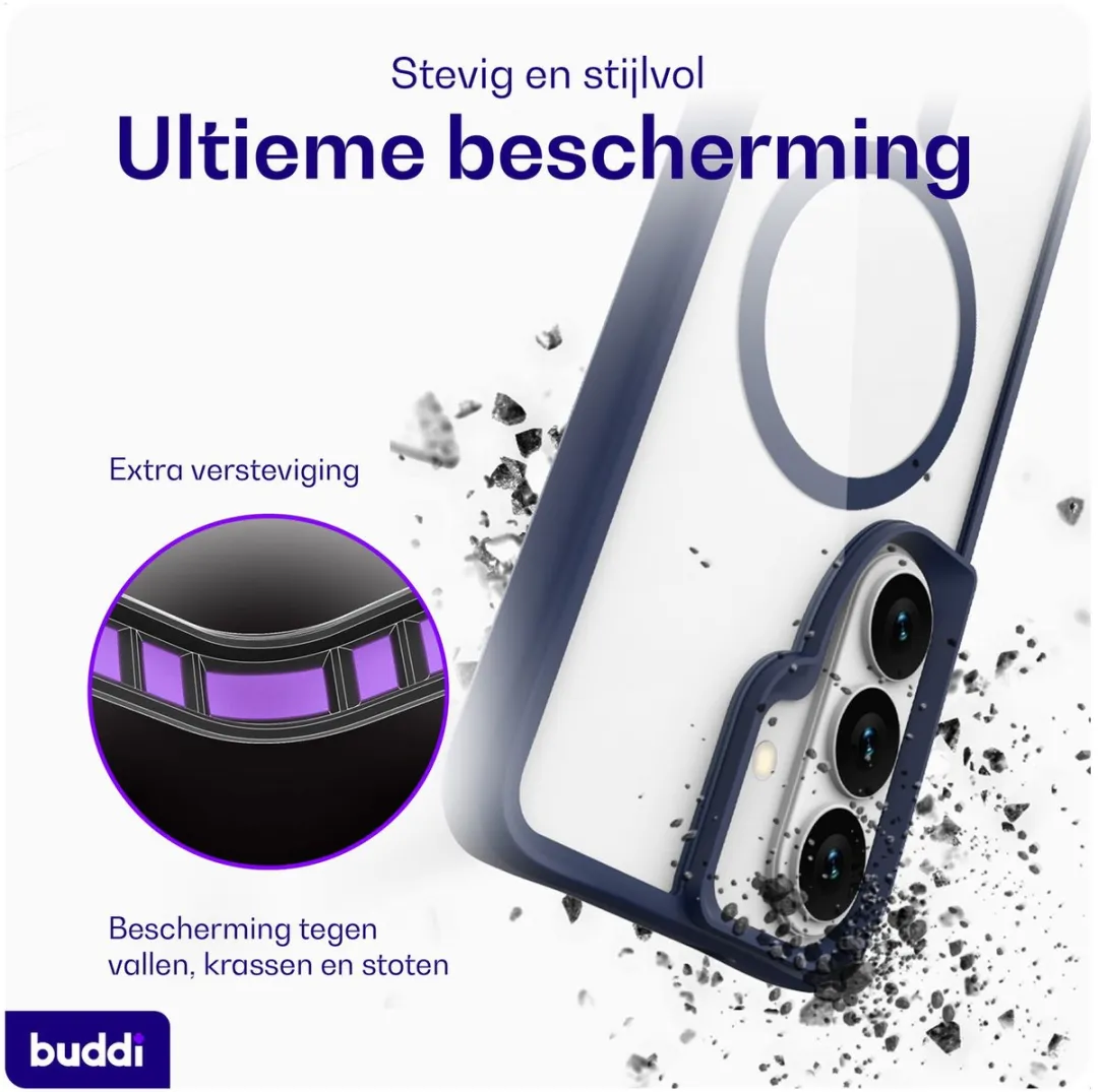 Buddi Hybrid Hoesje Samsung Galaxy S26 Plus - MagSafe - Transparant Blauw