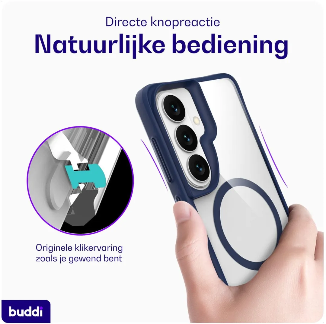 Buddi Hybrid Hoesje Samsung Galaxy S26 Plus - MagSafe - Transparant Blauw